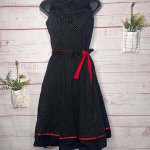 Ruby Rox Black & White Pin Up Polka Dot Swing Dress | Women’s US Size 7